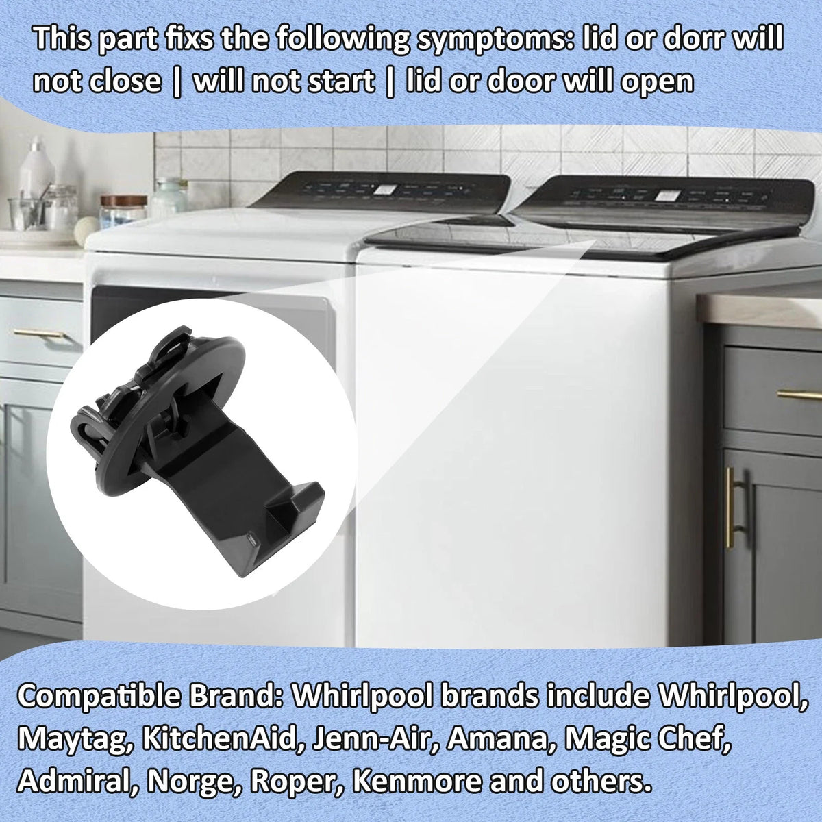 Replacement Part #W11457841 Door Strike for Whirlpool Maytag
