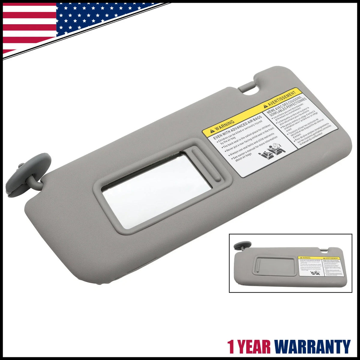 Sun Visor Gray for Front Left Driver Side - Toyota RAV4 (2004-2005)