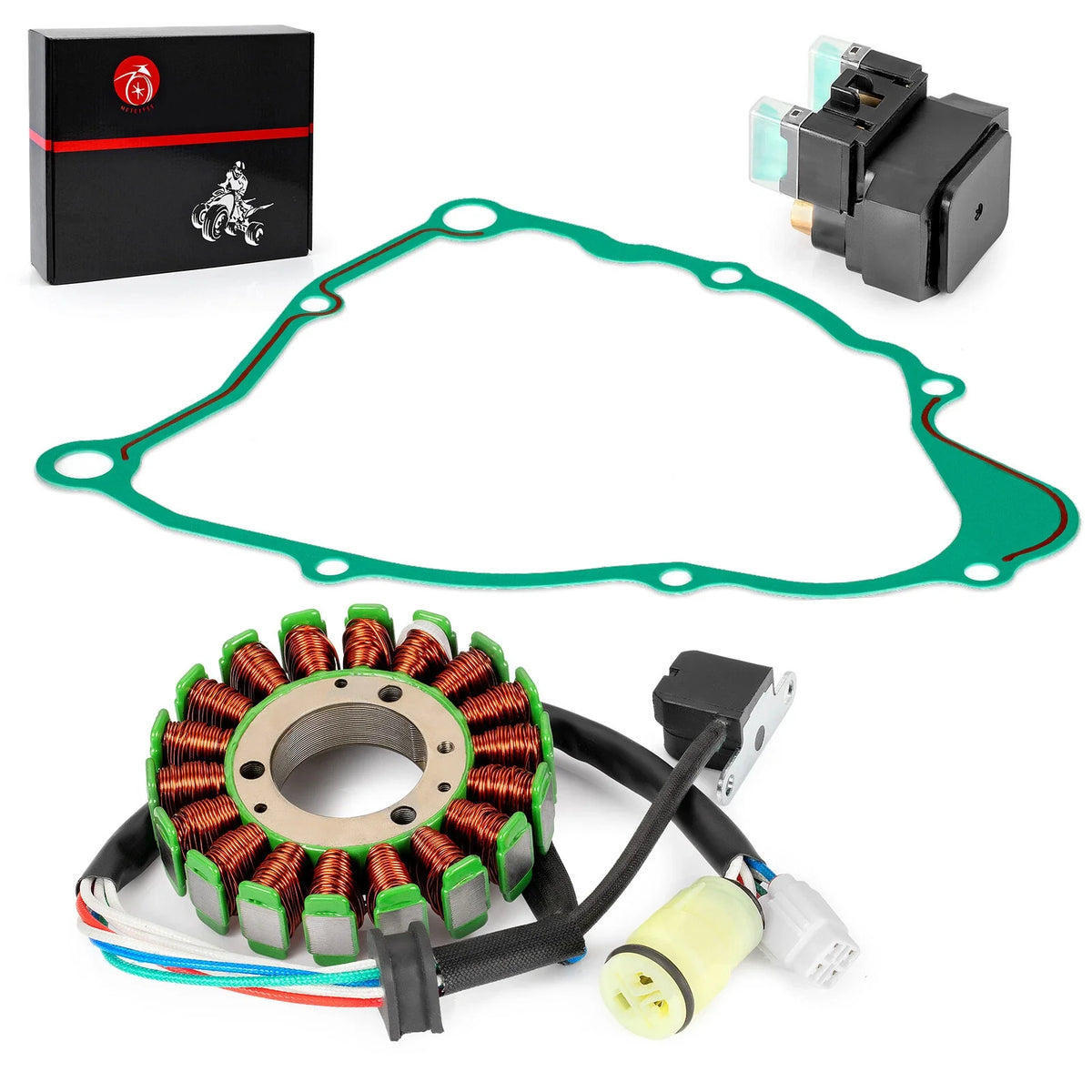 Stator & Starter Relay Solenoid with Gasket for Yamaha Bear Tracker 250 (2000–2007)