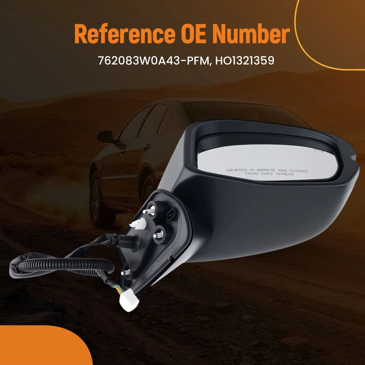 Right Side Heated Mirror for Honda HR-V 2023 HO1321359 Black