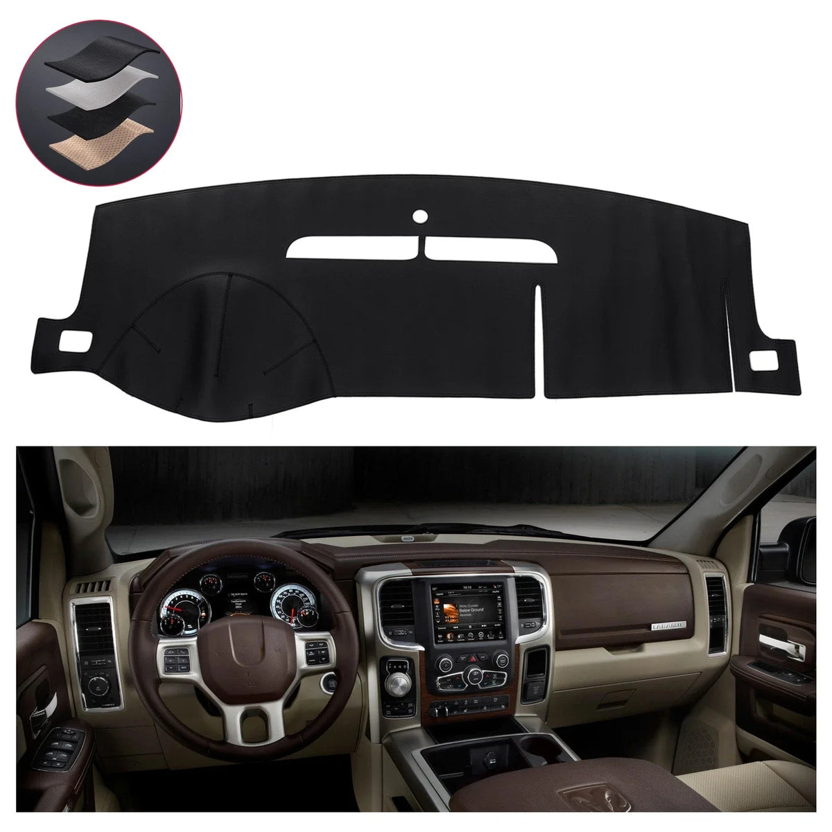 PU Black Dash Cover for Chevy Suburban 1500 2500 (2007–2014)