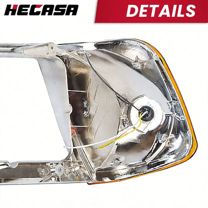 Integrated LED Turn Signal Headlight Bezel for Freightliner FLD120