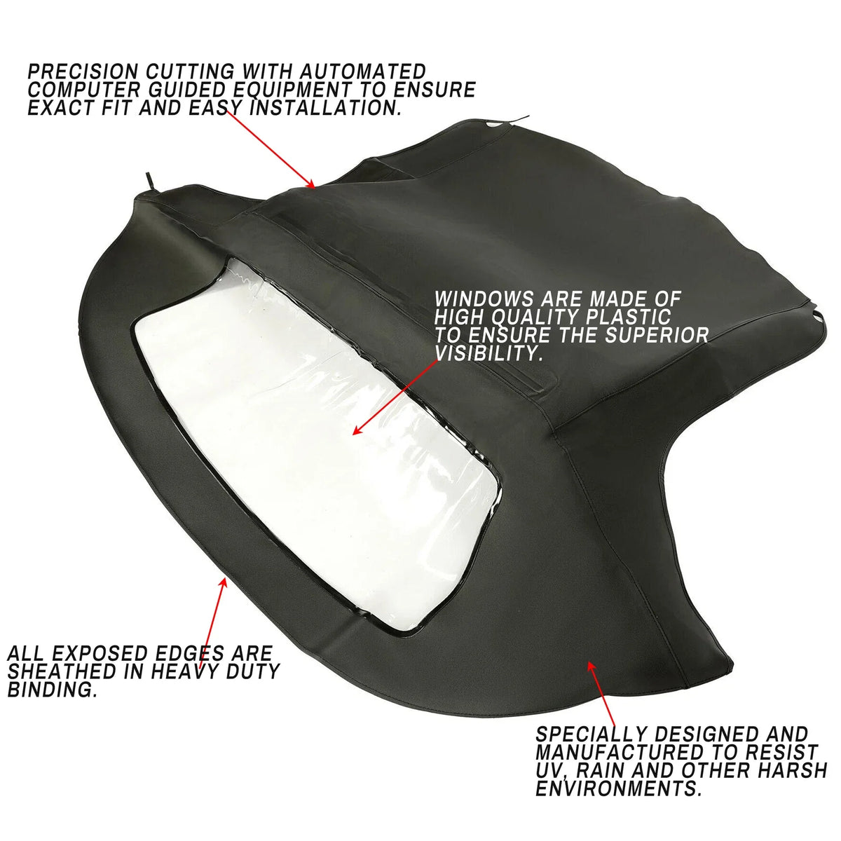 Soft Top for BMW Z3 Convertible (1996-2002) - Black & Clear Window