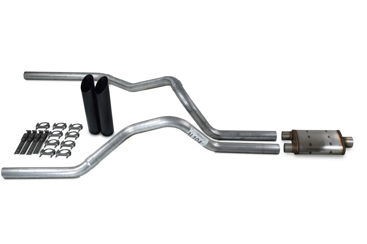Dual Exhaust Kit for Dodge Ram 1500 (2004–2008) with Black Tips