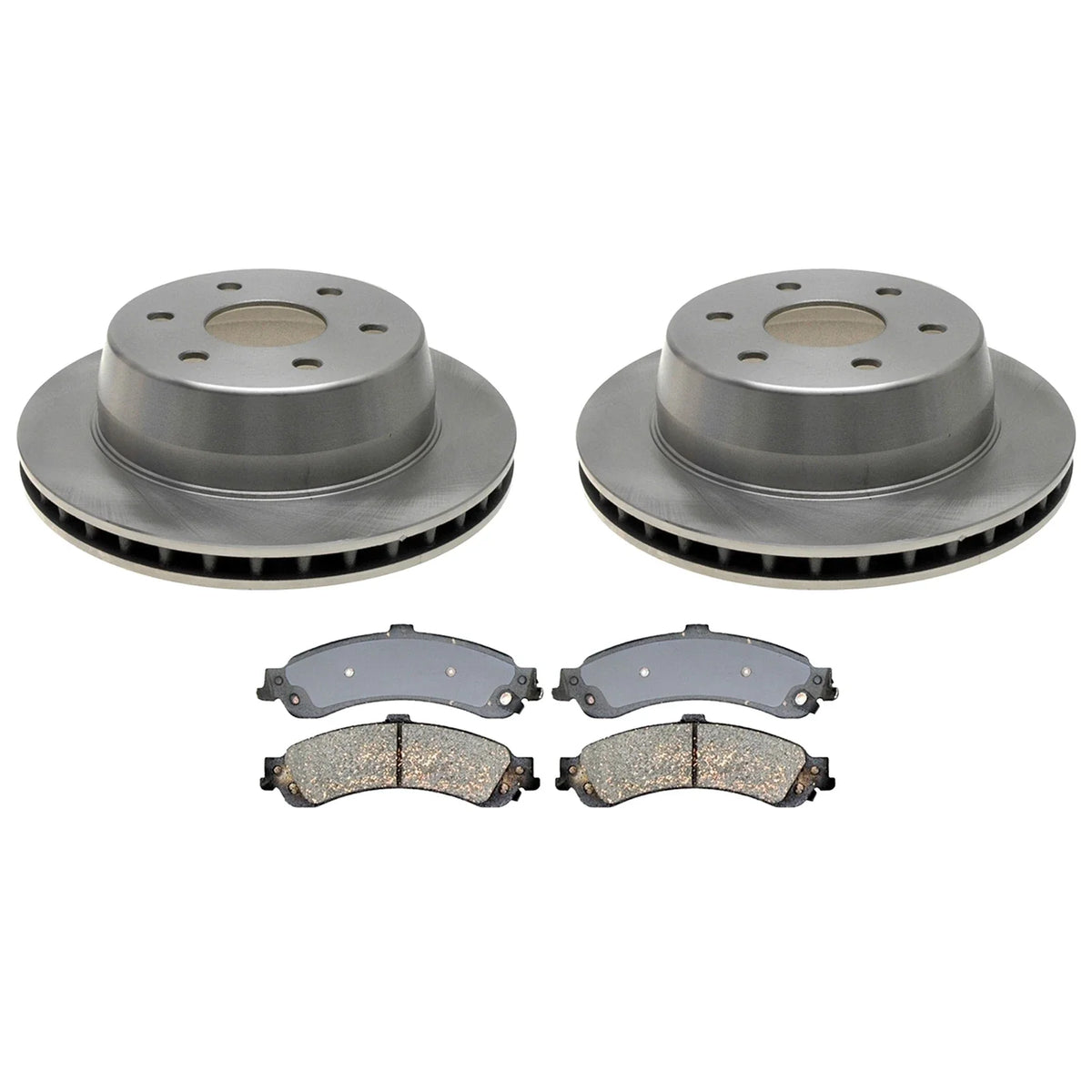 ACDelco Silver Rear Brake Kit 330mm Disc Rotors Pads for Escalade Silverado Yukon (2007–2014)