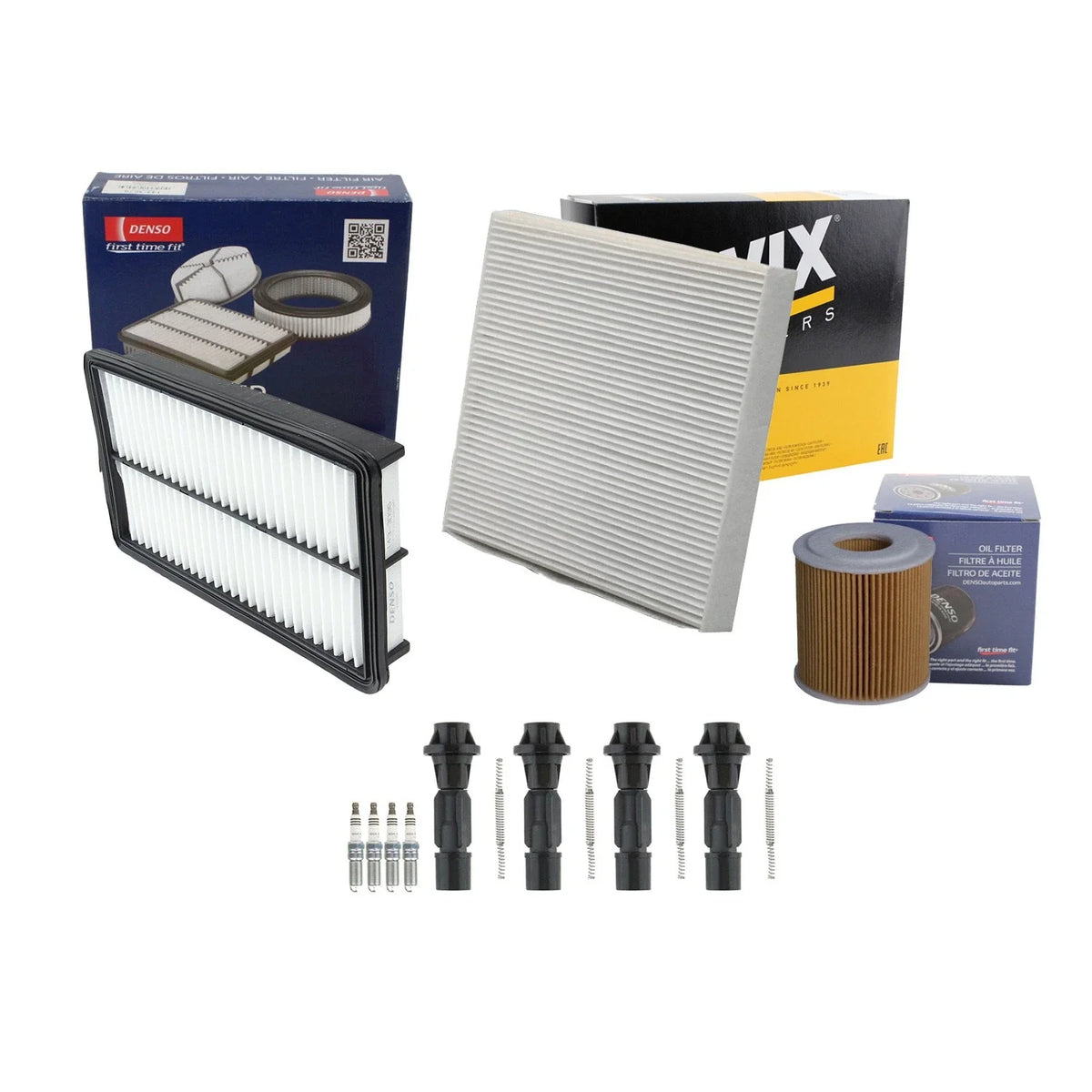 NGK 4 Spark Plugs & Denso Tune Up Kit for Mazda 6, CX-7 2003-2012