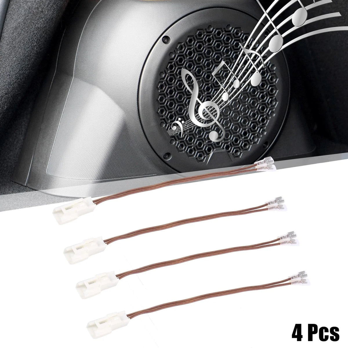 Set of 4 Car Speaker Connector Wire Harness Adapter for Kia Hyundai