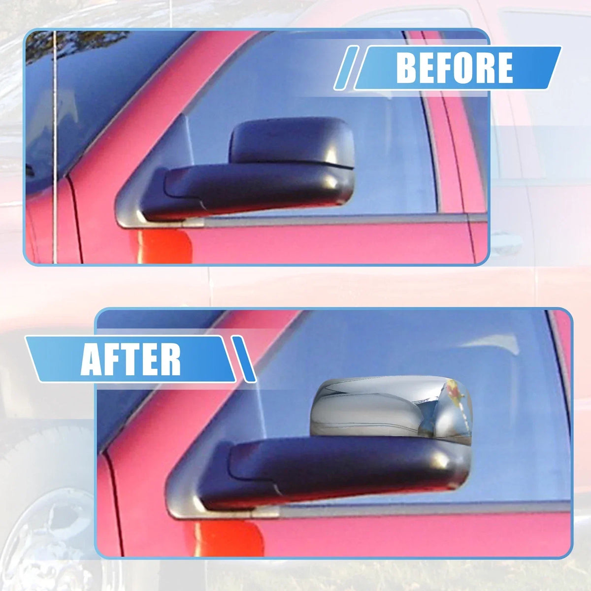 Chrome Plated Mirror Caps for Dodge Ram 1500 2500 3500 (2002-2008)