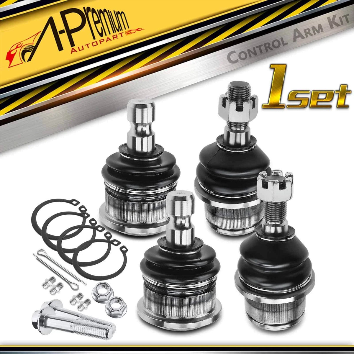 Set of 4 Front Upper & Lower Ball Joints for Chevy Trailblazer GMC Envoy (2002–2009)