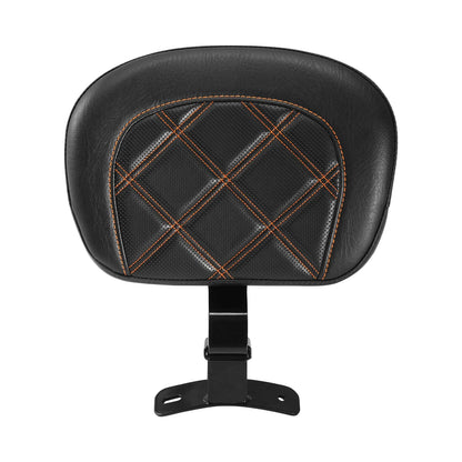 Front Driver Backrest Pad in Black Orange for Harley Road Glide 2009–2023