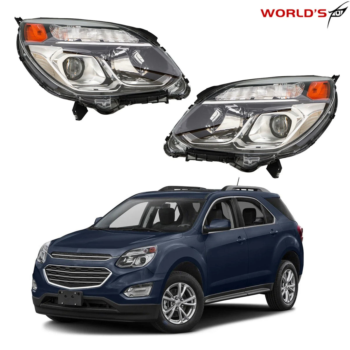 Pair Halogen Projector Headlights for Chevy Equinox (2016–2017)