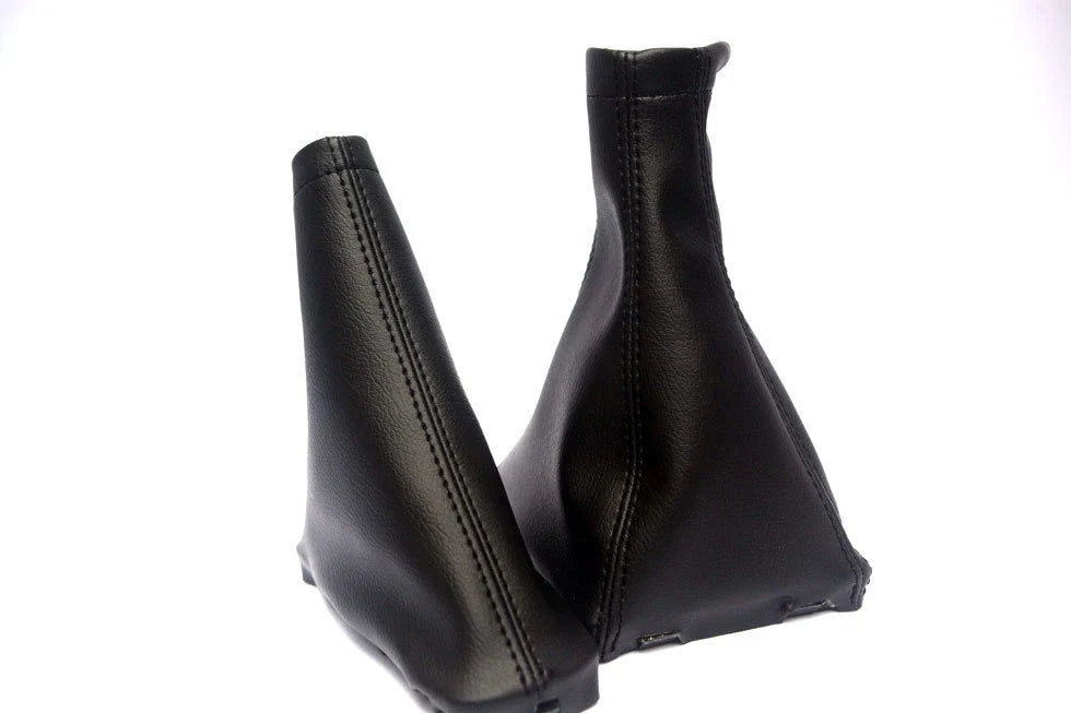 Manual and E Brake Boot Set for Chevy Aveo (2007–2011) Black Leather Synthetic
