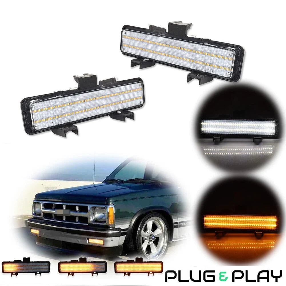 Clear Lens Switchback LED DRL/Turn Signal Light for Chevy S10 Blazer (1983–1994)