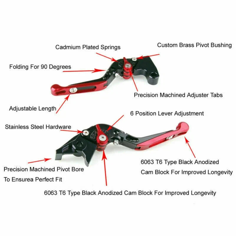 Silver Adjustable Brake and Clutch Levers for Suzuki B-King (2008-2011)