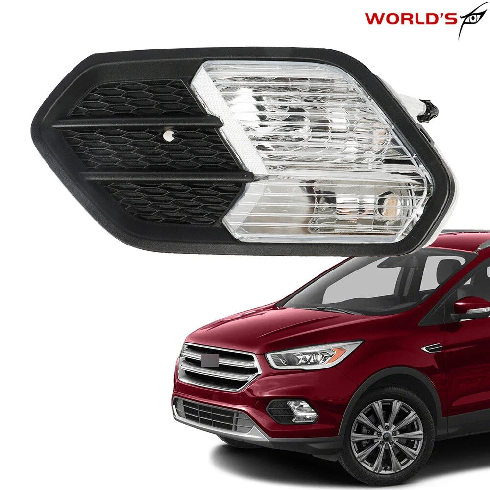 Fog Light for Ford Escape (2017–2019) Left Side Bumper Black Cover