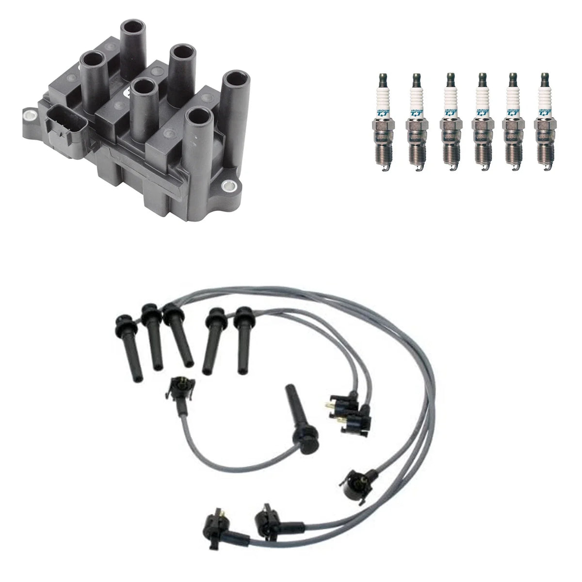 Denso Ignition Coil Wires & 6 Iridium TT Spark Plugs for Mazda MPV (2000–2006)