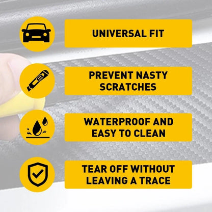 Set of 4 Door Sill Plate Scuff Cover for Toyota Carbon Fiber