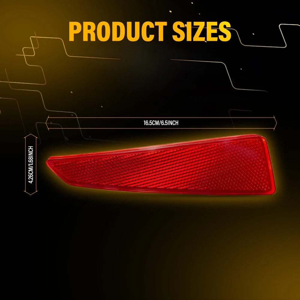 Rear Bumper Reflectors (2X) - Red Lens for Lexus RX350 RX450h 2016-2019