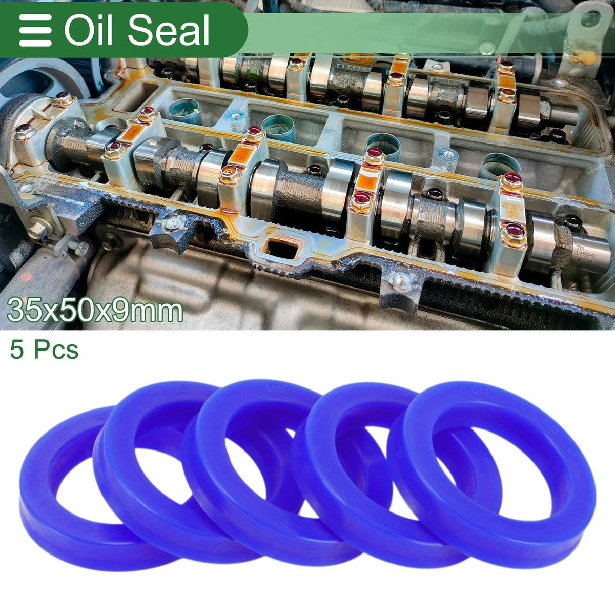 Set of 5 Oil Seal Rotary Shaft Seal 35x50x9mm TPU High Pressure