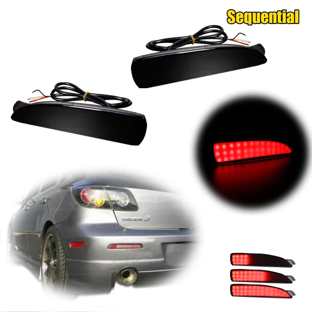LED Rear Bumper Side Marker Signal Lights for Mazda 3 Sedan (2004–2008)