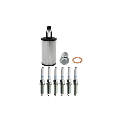 Wix Engine Oil Filter & NGK Spark Plug Kit for W218 CLS400 W212 E350 E400 (2012–2018)