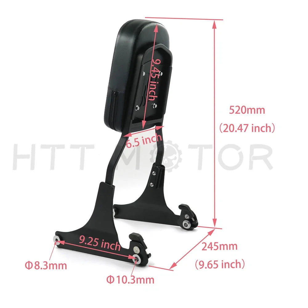 Gloss Black Sissy Bar Backrest Detachable for Harley FLST FLSTSC 2005-Present