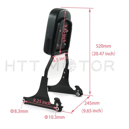 Gloss Black Sissy Bar Backrest Detachable for Harley FLST FLSTSC 2005-Present