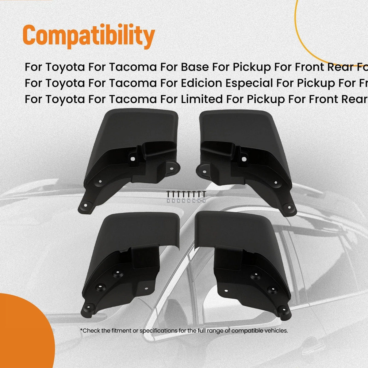 Anti-Splash Mud Guards for Toyota Tacoma (2016–2021) PT34535170