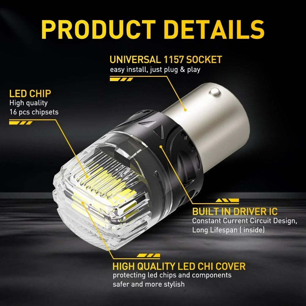 Backup Reverse Light Bulbs 2X 1157 2357 LED 6500K