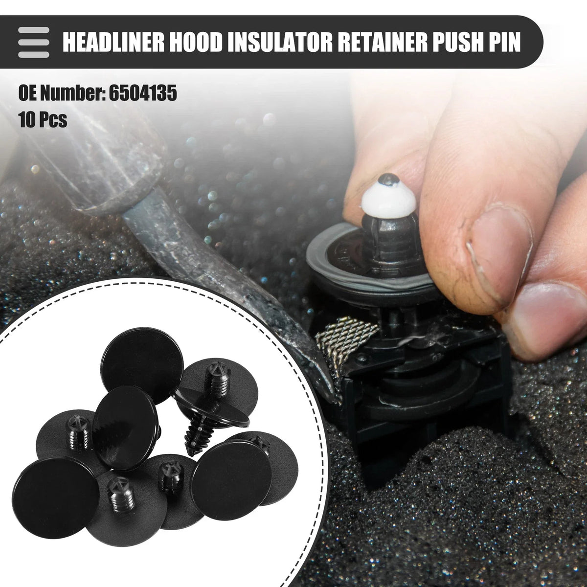 10 Pcs Headliner Hood Insulator Retainer Push Pin Clip for Dodge (No. 6504135)