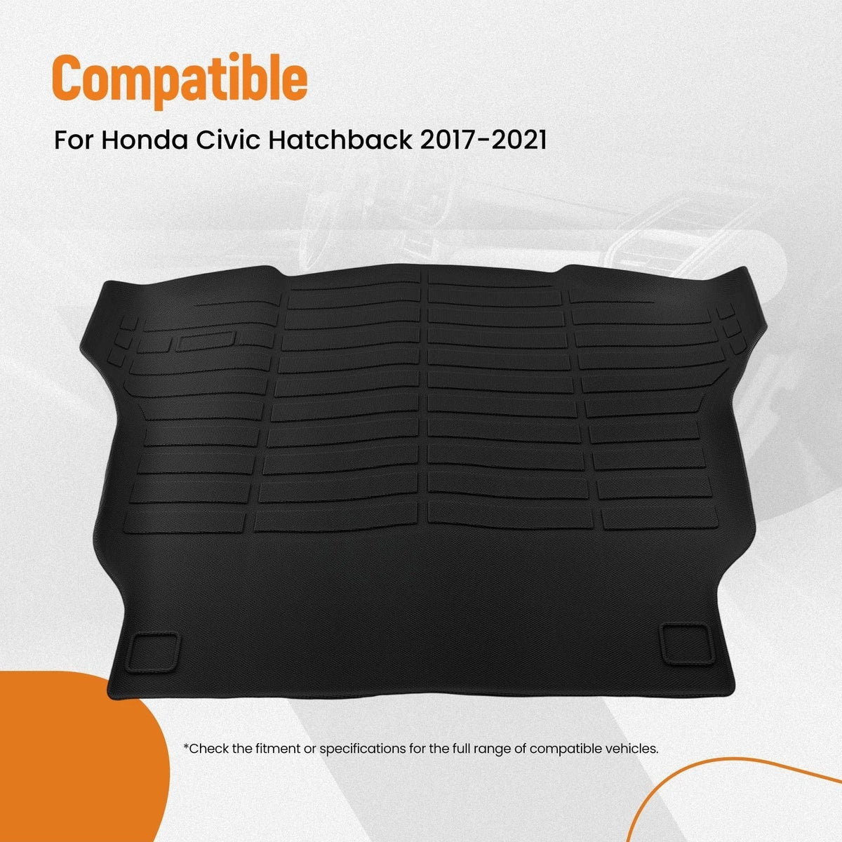 All-Weather Trunk Liner for Honda Civic Hatchback (2017–2021) TPE Cargo Mat
