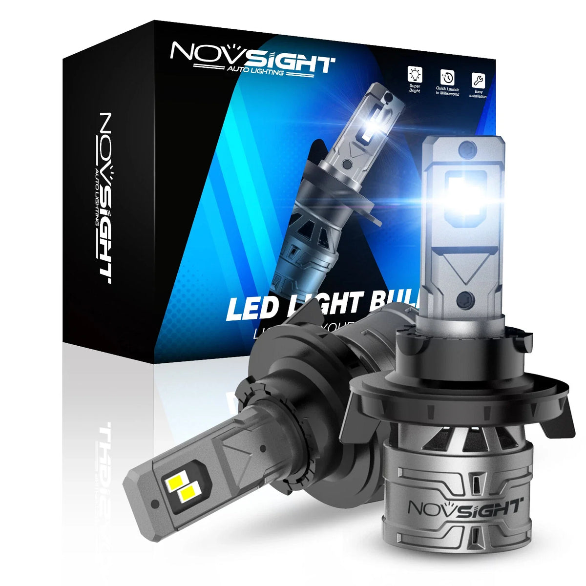 LED Headlight Bulbs Kit H13 6500K 4400LM 60W for Novsight