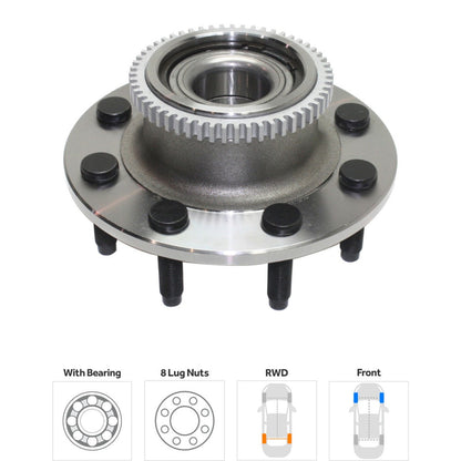 Wheel Hubs for Dodge Ram 2500 (2000–2002) Front LH RH 8 Lug w/ Bearing