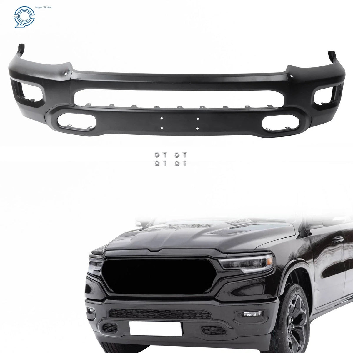 Split-Type Steel Front Bumper with Fog Light Hole for Ram 1500 (2019–2024)
