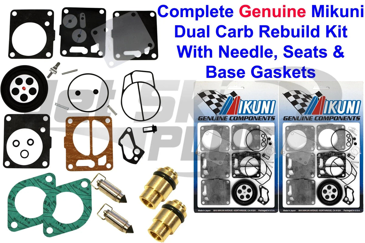 Dual Mikuni Carb Rebuild Kit & Needle Seat for SeaDoo XP (1996–1997)