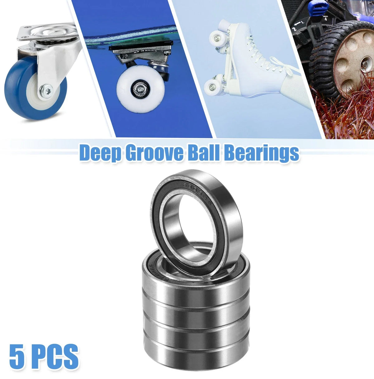 5 Pcs 6804-2RS Deep Groove Ball Bearings for Auto (20x32x7mm)