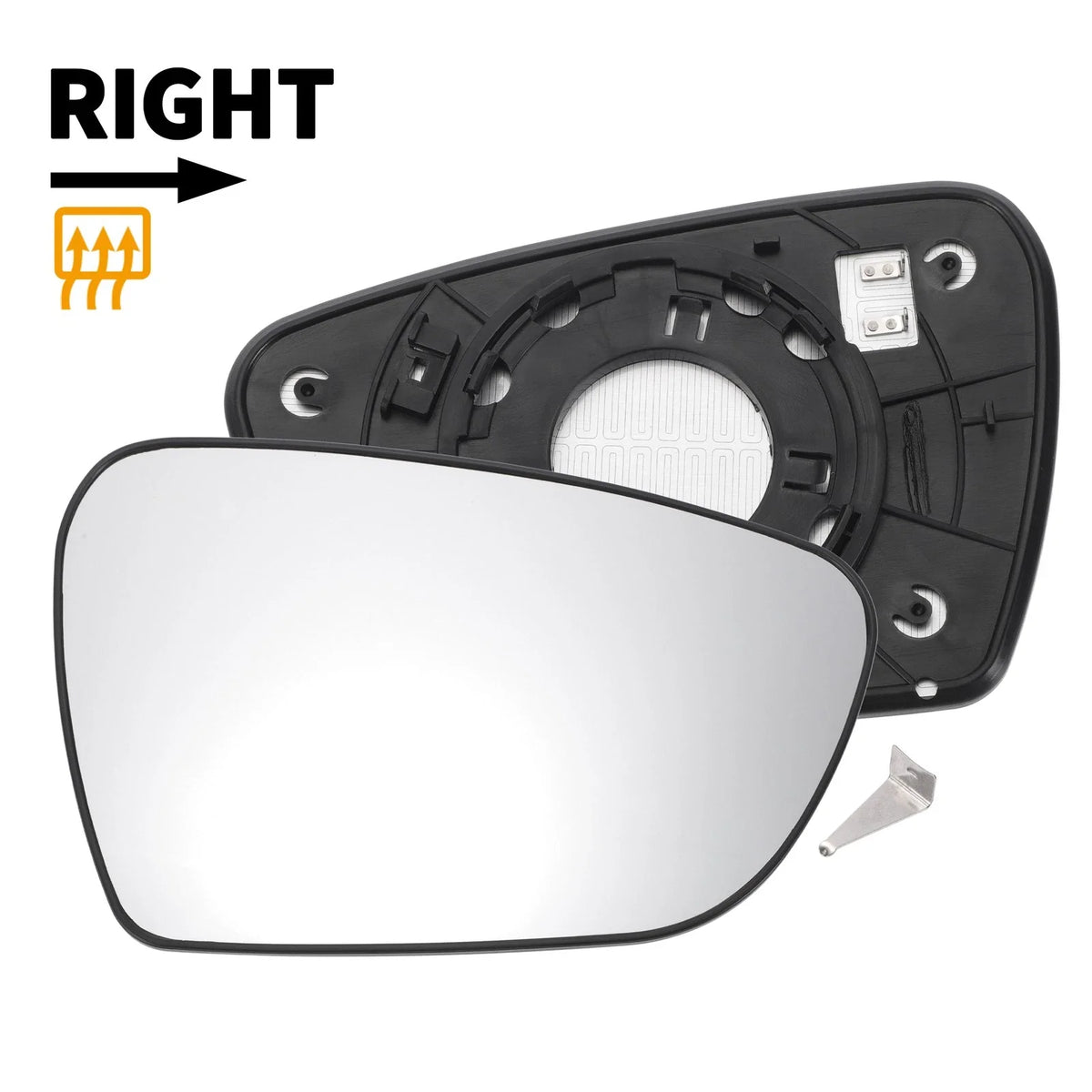 Heated Right Side White Mirror Glass for KIA Ceed (2012–2018)