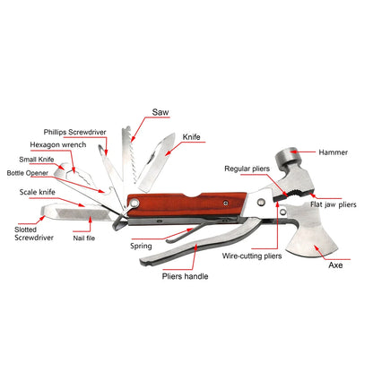 Multi Function Tools Set for Emergency and Camping Use