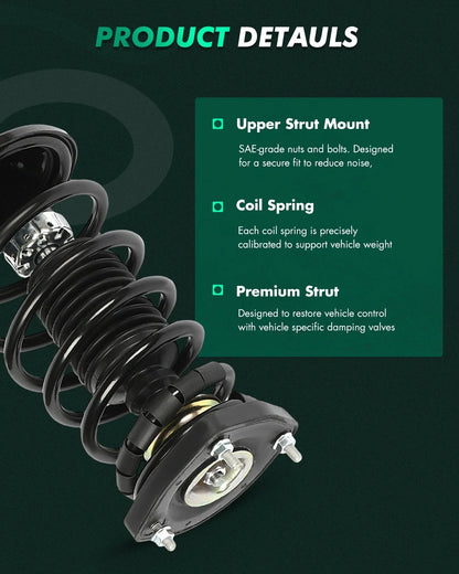 2X Coil Spring & Shocks Struts Set for Hyundai Tiburon (2003-2008)