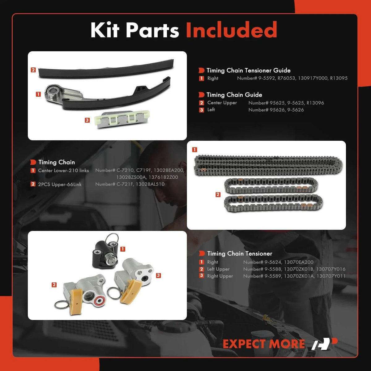 9x Timing Chain Kit (2005–2019) for Nissan Frontier Pathfinder
