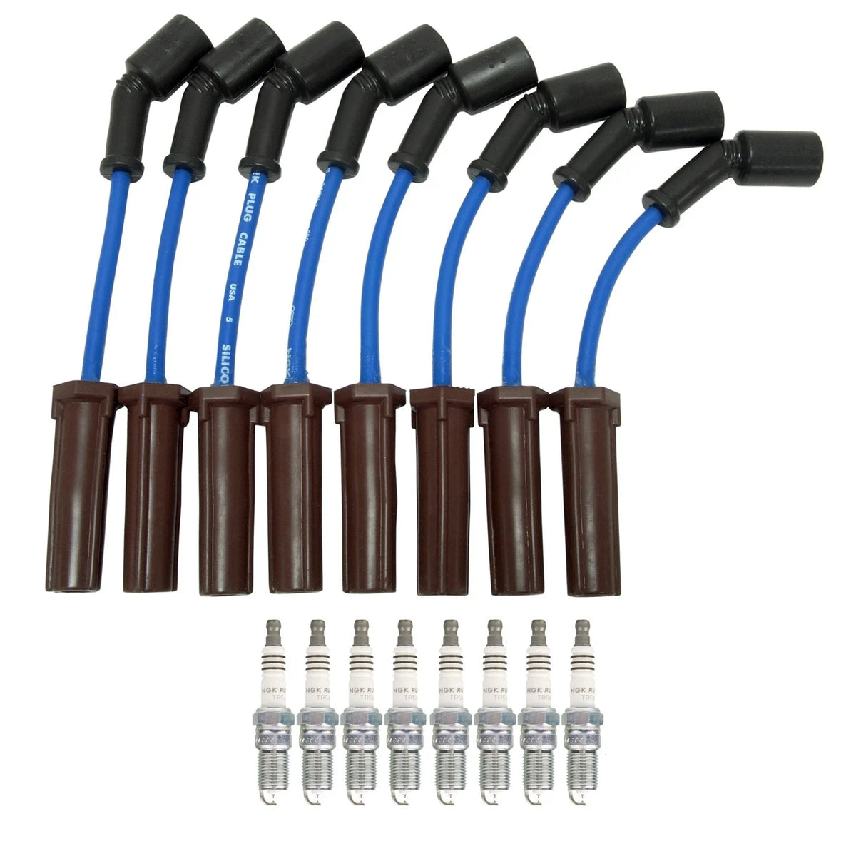 NGK Wire Set & 8 Ruthenium HX Spark Plugs for CTS Camaro Corvette (2010–2015)