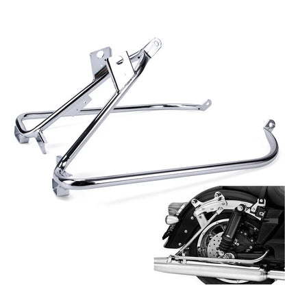 Chrome Saddlebag Support Brackets for Harley Road King Road Glide (2009–2013)