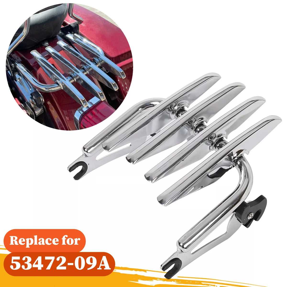 Luggage Rack Chrome Stealth for Harley Touring Road King 2009-2026