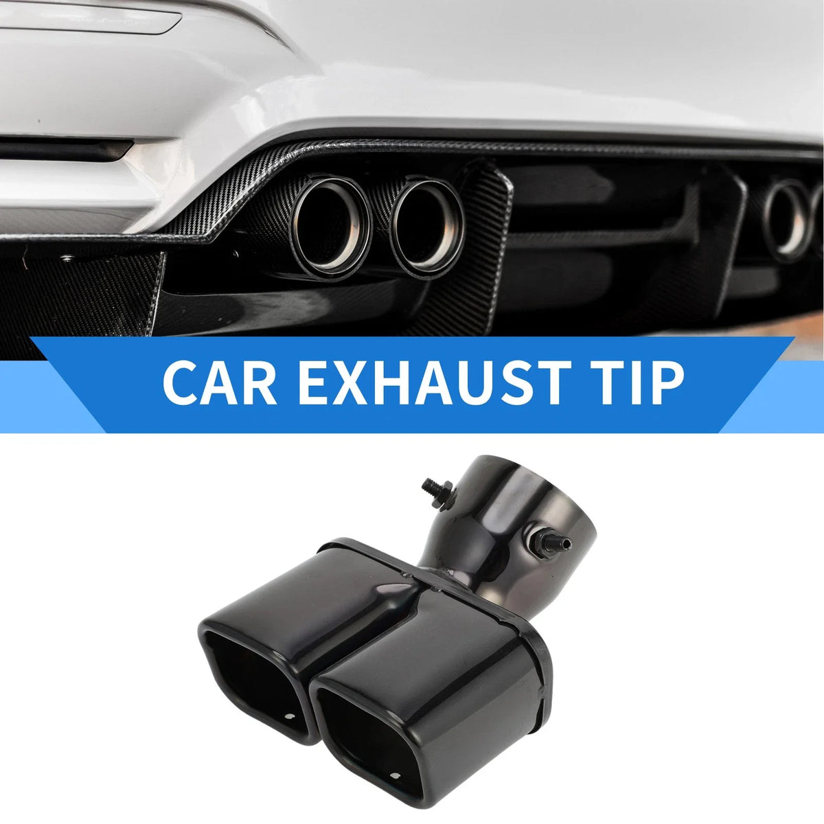 Dual Exhaust Tip for Toyota Land Cruiser Prado (Black)
