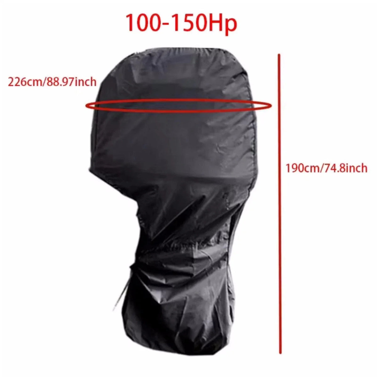 Outboard Motor Engine Storage Canvas Cover for Boat (100-150 hp)