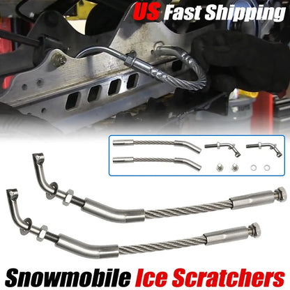 Ice Scratchers with Carbide Tips for Snowmobile (Reverse Compatible)
