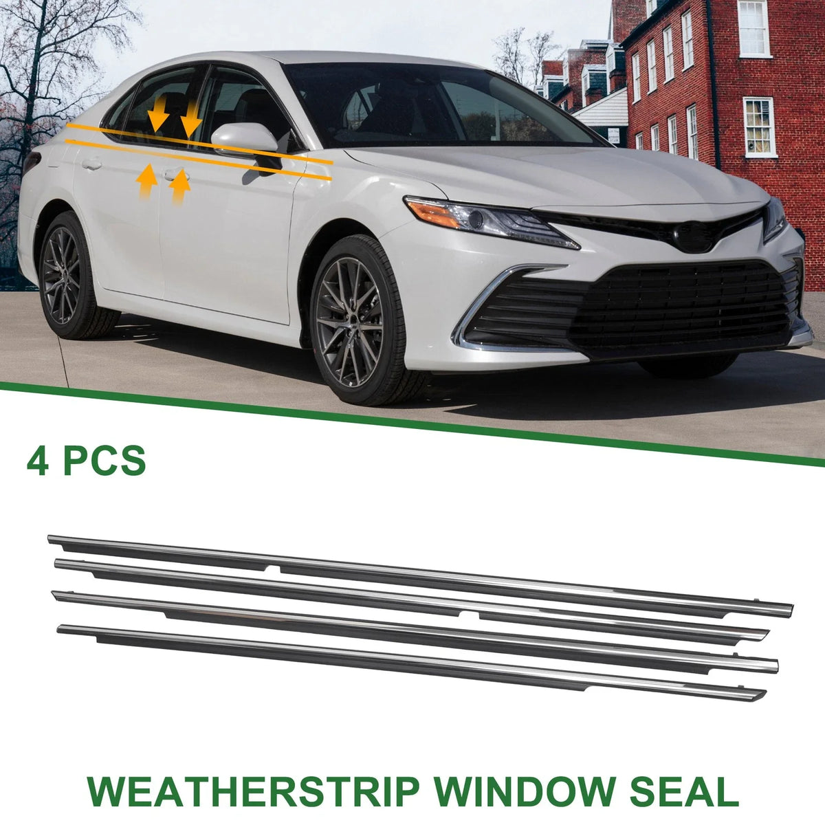 Set of 4 Weatherstrip Window Seal No. 7572006150/7574006130 for Toyota Camry (2012–2014)