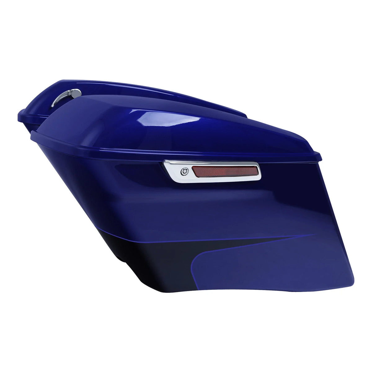 Zephyr Blue/Black Sunglo 4" Hard Saddlebags for Harley Touring (2014–Present)