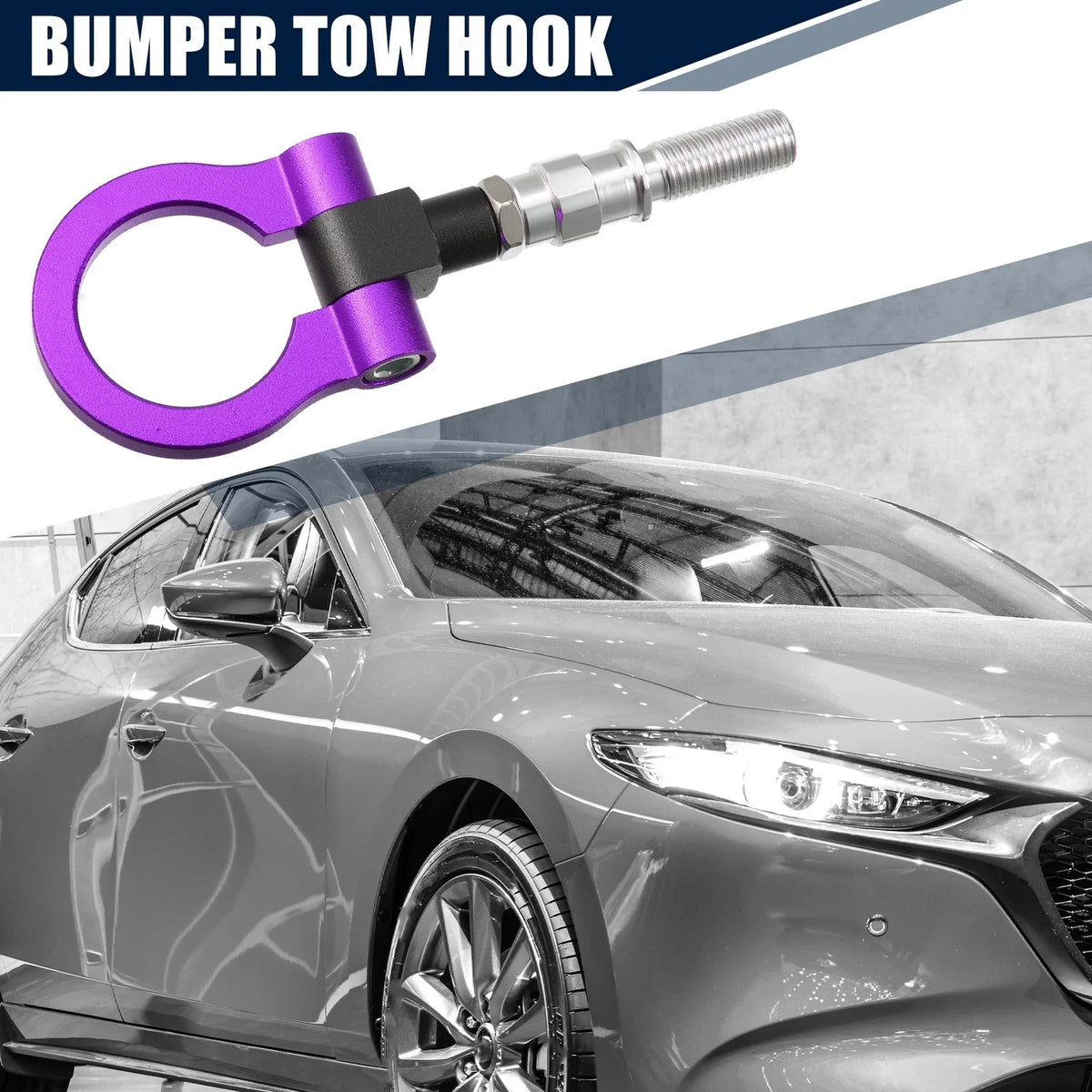 Tow Hook Screw for Mazda 3 (2004–2009) - Purple Round Front Rear Bumper Ring
