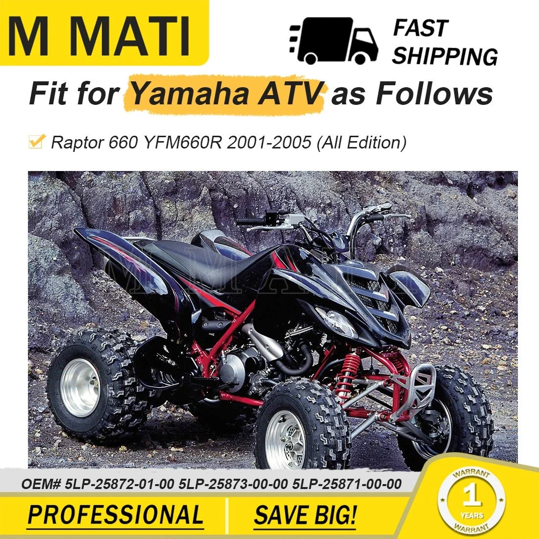 Front Brake Line Hose Kit for Yamaha Raptor YFM660R 2001-2005